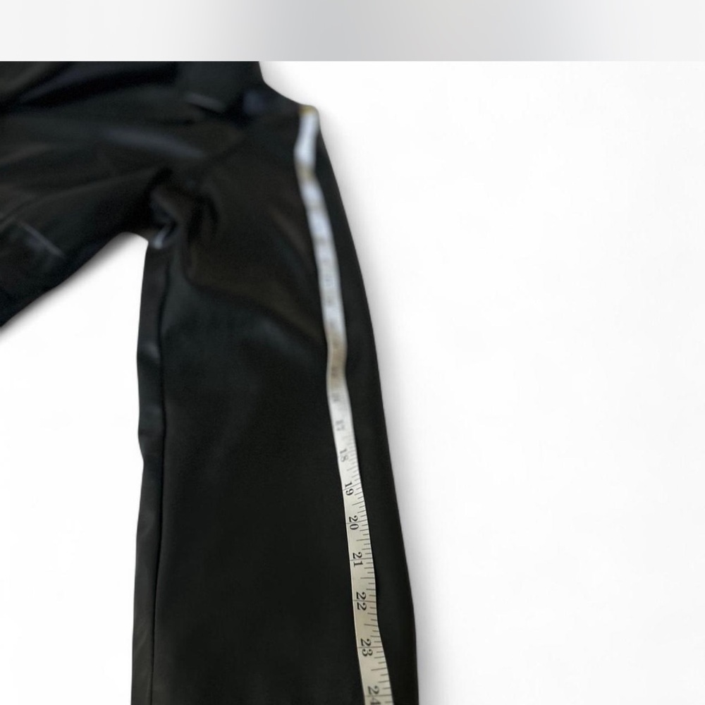 90's Black Faux Leather Long Trench Coat Woman's Large - Picture 7 of 8